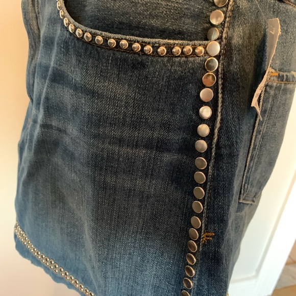 FRAME STUDDED MINI DENIM SKIRT - Picture 4 of 4
